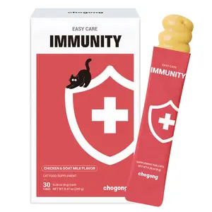 [Chogong Official] Cat Immune Multivitamin Supplement – 9 in 1 Lickable for Immune Support, with Probiotics, Omega-3, Vitamins & Beta-Glucan – Daily Immunity Support for Cats, Chicken Flavor with Goat Milk, 30 Tubes