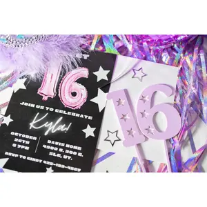 Lavender Star Acrylic Number Cake Topper