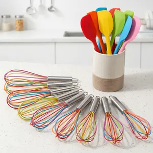 24-Piece Mini Silicone Spatula & Whisk Bakeware Tool Kit Set, Non-Stick Flexible Kitchenware, Easy-to-Use Baking Supplies for Beginner Bakers, Cooking Parties