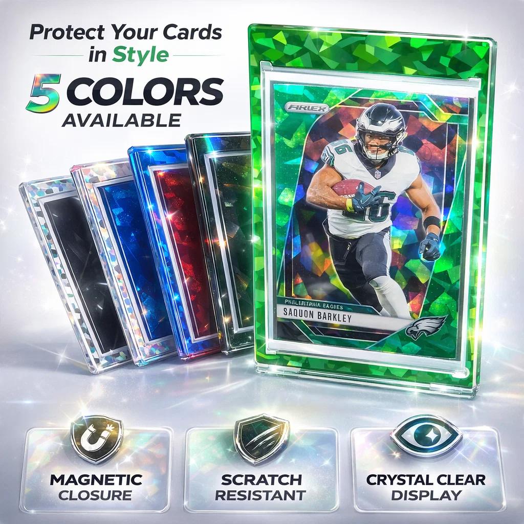 25 Pack Multi-color Ice Magnetic Card Holder 35pt, Magnetic Card Display Case, UV Protection, Trading Card Showcase Bumper