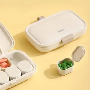 1set Plastic Pill Box, Travel Portable Small Medicine Box, Utility Medicine Case with 8 Mini Packing Box, Daily Medicine Case, for Pills Vitamin Fish Oil, Medicine Organizer, Supplement Organizer