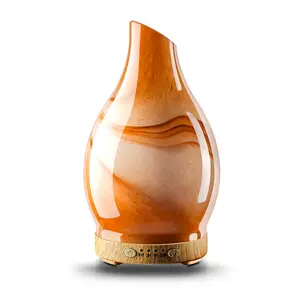 Essential Oil Diffuser, 120 ml Glass Aromatherapy Diffuser with 7 Color Lights, Auto Shut-Off and 4 Timer Settings, Ultrasonic Cool Mist Diffuser for Home Room Office (Dessert)