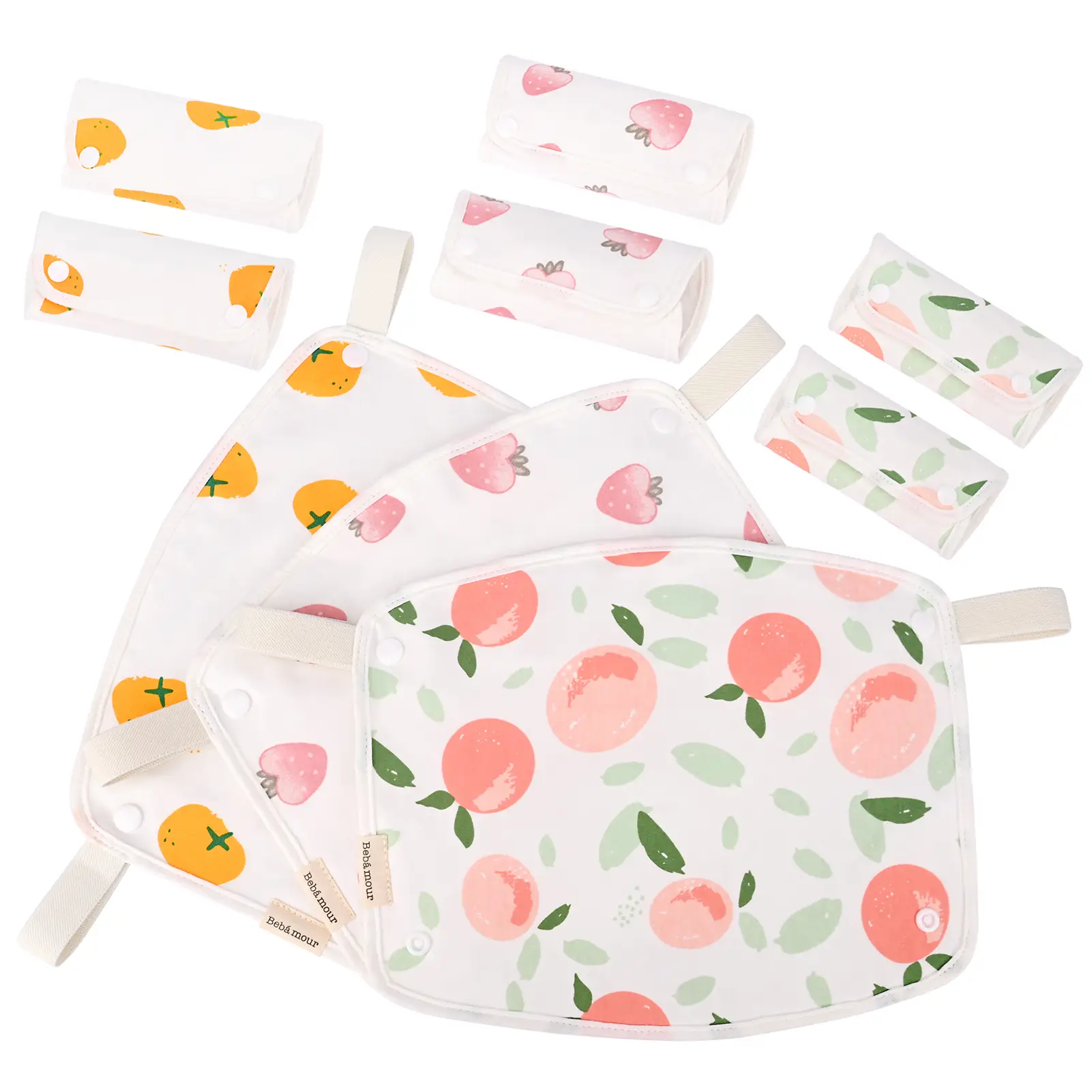 Bebamour Drool and Teething Reversible Cotton Pad For All Carry Positions Baby Carrier White Drool Bib For Boys & Girls infant baby carrier ringsling