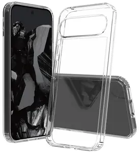 Clear Case for Google Pixel 9 Pro XL, Aquaflex Semi-Flexible TPU [Shock Absorbing] Transparent Phone Cover