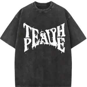 Urban Streetwear Enthusiast Acid Washed T-Shirt 230Gsm Distressed Ink Carbon-Finished Vintage Feel Relaxed Fit Drop Shoulder Weekend Warrior Music Festival Essential Birthday Surprise Pre-Shrunk 100%