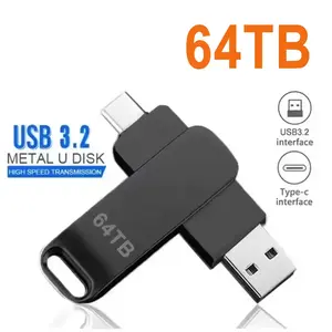 NEW 64TB USB 3.2 Flash Drives High Speed Transfer Metal  Card Pendrive Flash Disk Memoria Waterproof Stick 2026 type c pendrive memory