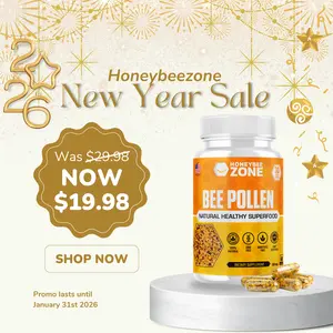 Honeybeezone Bee Pollen Capsules – Nature’s Multivitamin for Immunity, Energy, & Wellness – 100% Raw & Vegan (60 Capsules)