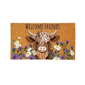 Highland Cow Collection - Doormats, Flags & Switch Mats - Rustic Farmhouse Decor with Highland Cow Artwork & Seasonal Accents