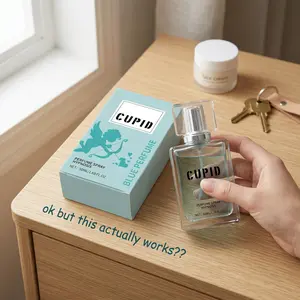 Cupid Blue Cologne for Men, Fresh Citrus Amber Fragrance, Long-Lasting Portable Perfume Spray sweet daily