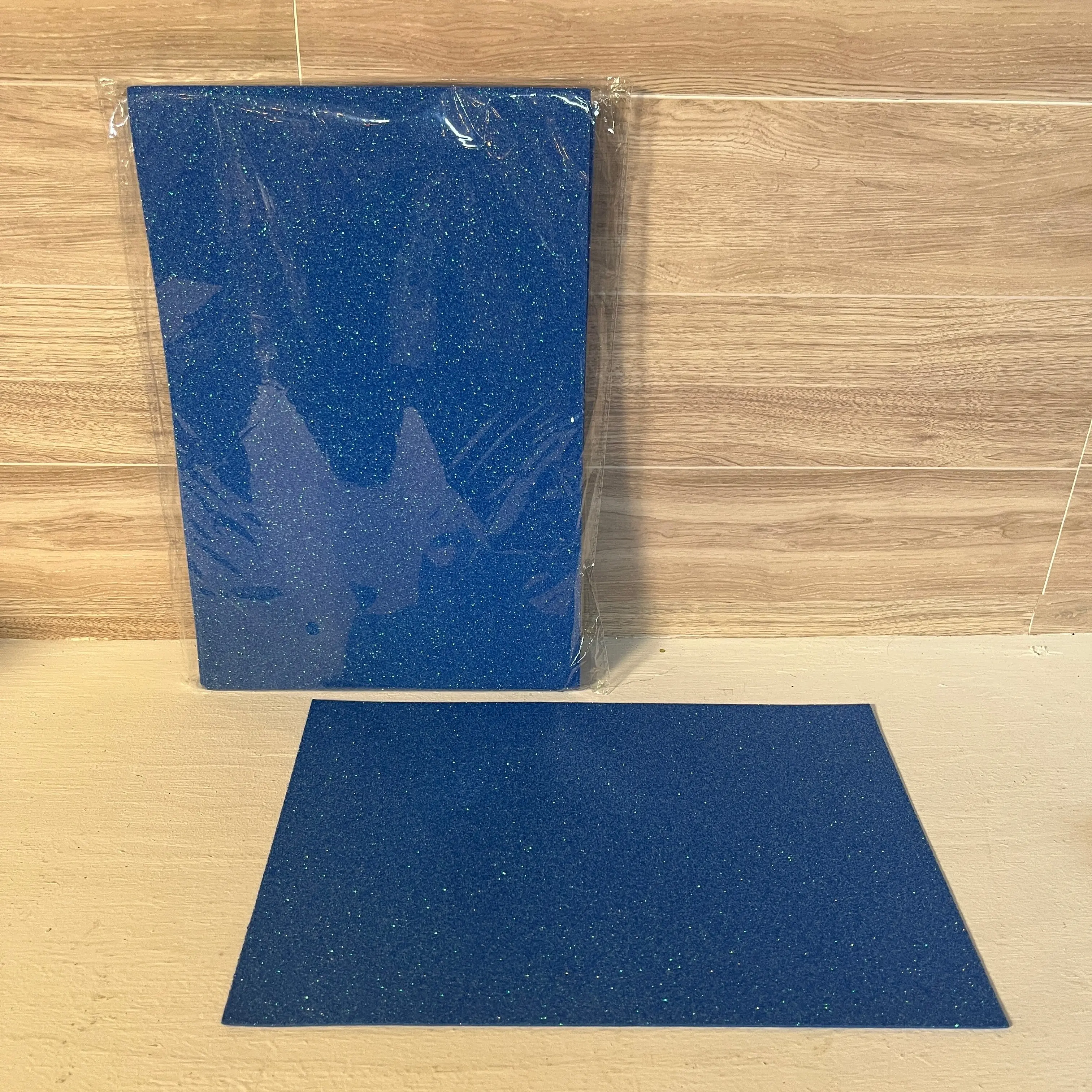 8X12 Glitter Sparkle Iridescent Blue Non-Adhesive Foam Sheets (5)