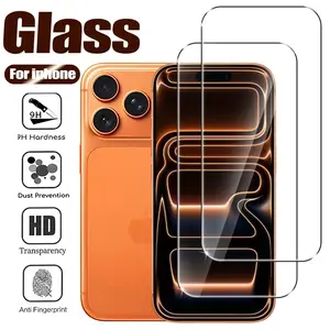 2 Pcs HD Tempered Glass Screen Protector Compatible With IPhone 17 Pro Max 17Pro 17 Air 16/16 Plus/16 Pro/16 Pro Max/15/14/13/12/11/X/XR/XSMAX, Scratch -Fingerprint, Case Friendly, Full Coverage, Bubble Free