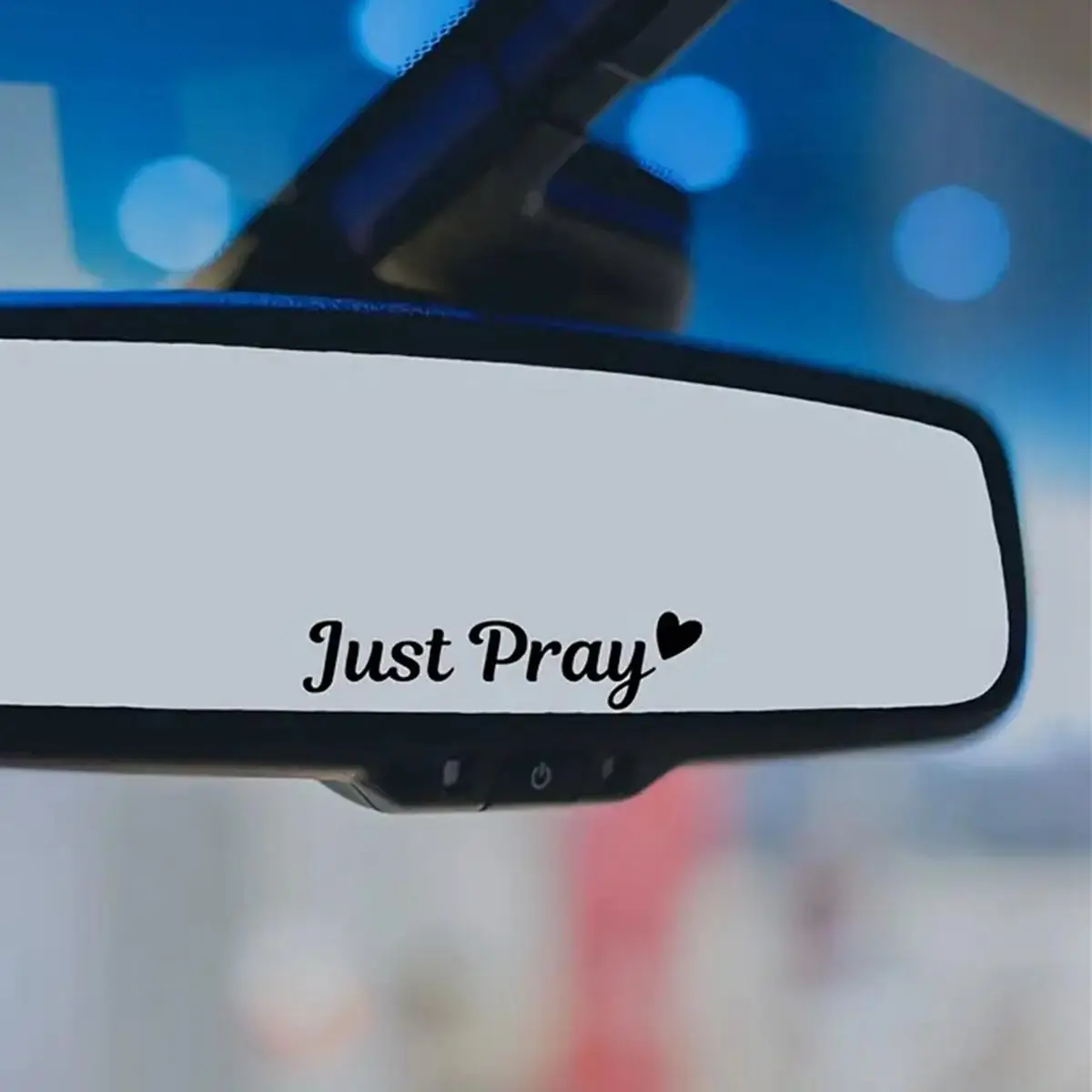 Just Pray Letter Pattern Car Rearview Mirror Sticker, 2 Counts Self-adhesive Waterproof Car Rearview Mirror Decal, Car Accessories, Car Stuff, Car Dec