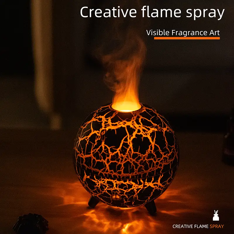 Galactech 2-in-1 air purifier and humidifier for home and office. Ultrasonic essential oil diffuser lamp, flame humidifier - aroma diffuser, holiday g