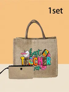 The two-piece set includes a flower, a letter, a leopard print handbag, and a coin purse, making it the perfect gift for teachers and a personalized wedding gift for bridesmaids. This makeup bag also serves as a travel organizer