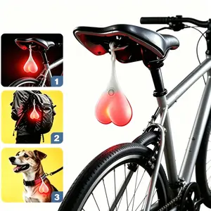 LED Glowing Pendant Bike Tail Light - Ultra-Bright, Waterproof Silicone Luminous Flashing Rear Light for Night Cycling, Household Outdoor Traffic Safety Lighting Accessories