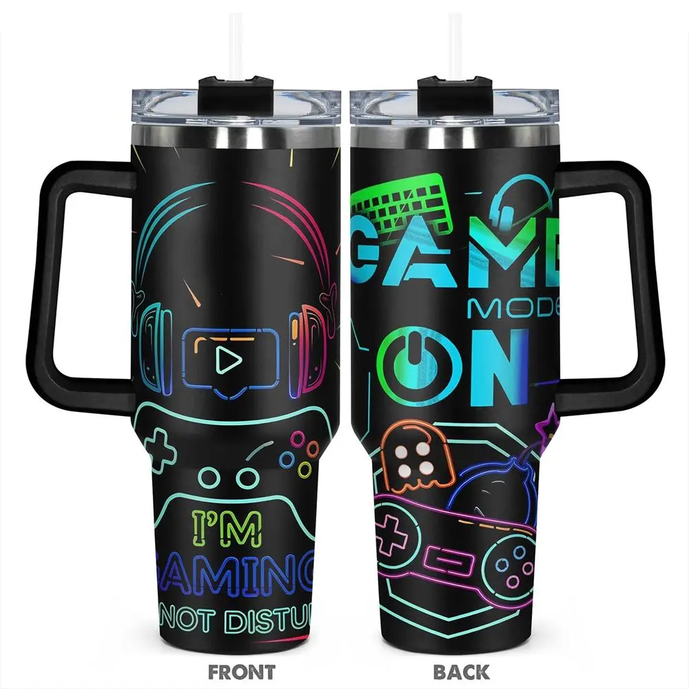 40oz Tumbler, 1pc Gift, Stainless Steel Cup, Insulated Cups, Insulated water bottle, Insulated and Durable, I am gaming Funny Print, Gifts for gaming enthusiasts, Gift for Any Occasion, Birthdays, Holidays, or Special Moments, Insulated Travel Drinkware