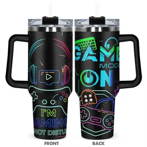 40oz Tumbler, 1pc Gift, Stainless Steel Cup, Insulated water bottle, Insulated and Durable, I am gaming Funny Print, Gifts for gaming enthusiasts, Gift for Any Occasion, Birthdays, Holidays, or Special Moments