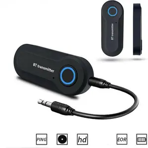 2-in-1 Wireless Bluetooth 5.0 Transmitter Receiver with Built-in Amplifier, 3.5mm Jack, A2DP & Handsfree for Car Music Audio Aux Input, Bluetooth Car Adapter
