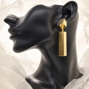 Spin The Block- Rectangle Block Link Earrings