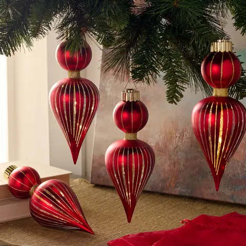 Set of (4) 9.5" Starry Night Ornaments w/ Sheer Bags by Valerie