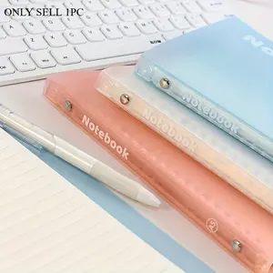 1pc A5, B5 Soft Shell PP Frosted Rollable Soft Cover 10 Holes Non-adhesive Removable Horizontal Line Loose-leaf Book Conference Record Book (School Student Stationery Office Supplies Notebook 30 Sheets) Loose Leaf Notepad