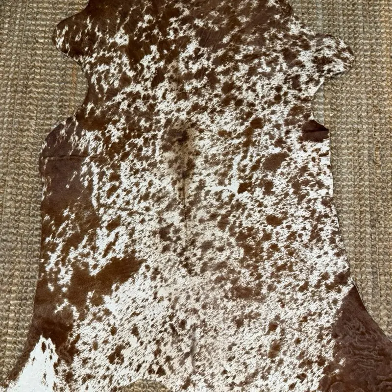 Genuine Cowhide Mat in Brown - Natural Leather Rug for Home Decor