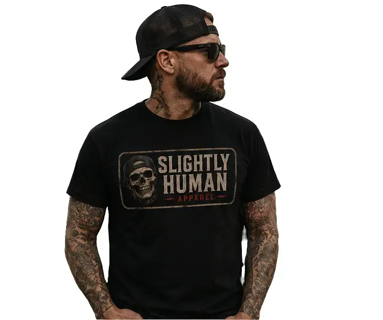 Slighty Human Apparel Skull T-Shirt, Mens