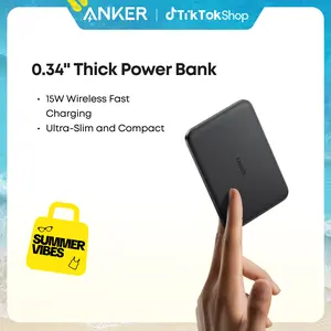 [Live Only]Anker Nano Power Bank, Ultra-Slim 5,000mAh Magnetic Battery Pack, Qi2 Certified 15W Max Ultra-Fast MagSafe-Compatible Portable Charger, Ergonomic Design, For iPhone 16/15/14/13/12 Series Only summervibes