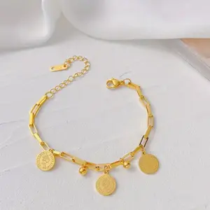 Stainless Steel Coin Link Bracelet