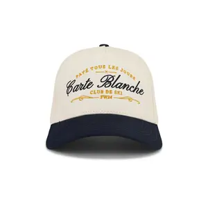 Carte Blanche The Paye Tous Les Jours Snapback Hat in Navy & Creme Unisex