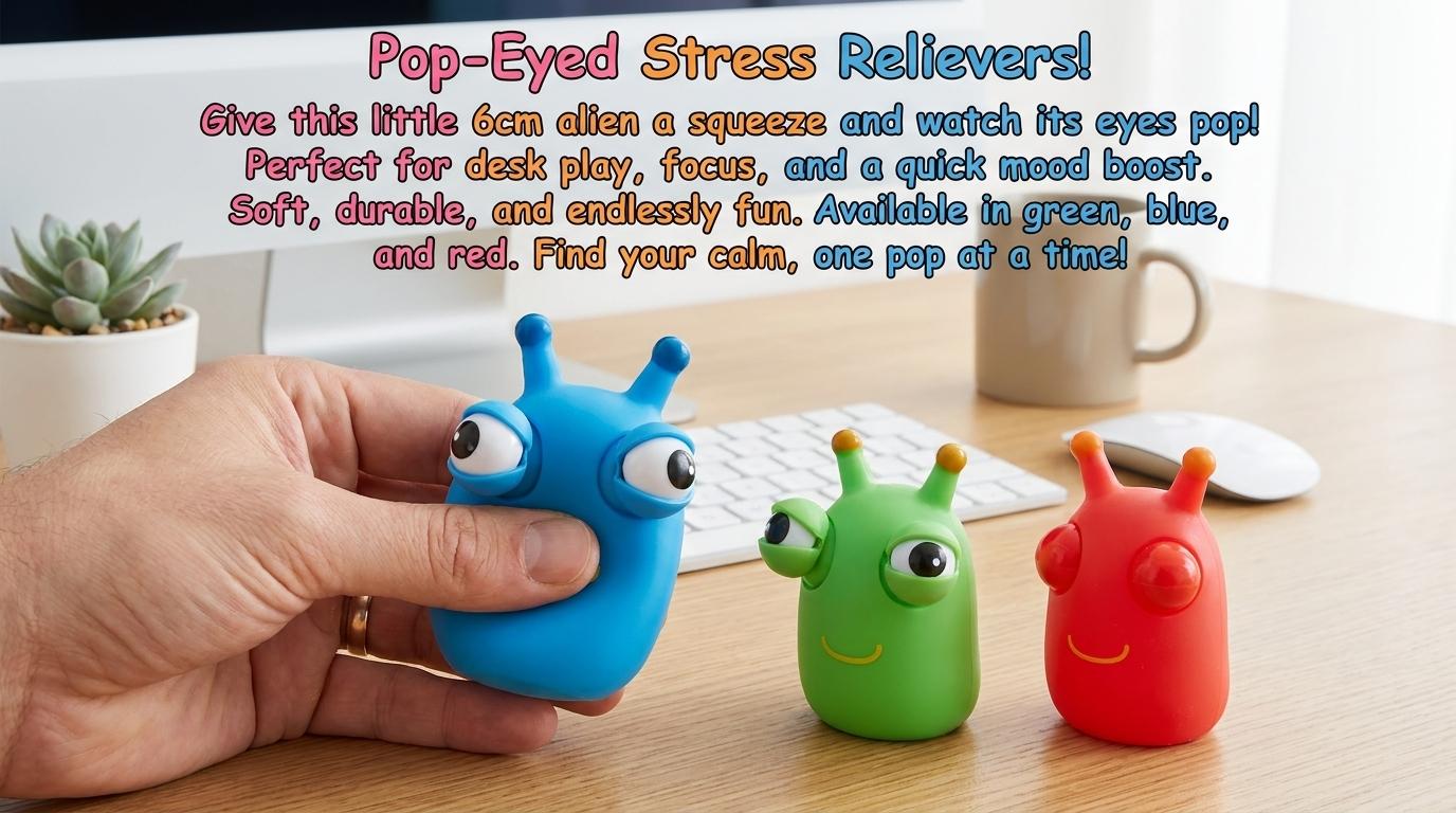 Blind box random style soft funny pop-up grass bug squeeze stress relief toy Bouncing eye bug squeeze stress relief fun toy Adult and children gifts outdoor fun