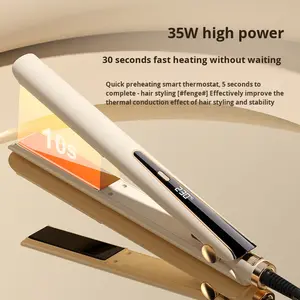 2-in-1 Hair Straightener Curler Flat Iron, Double-Sided Curling Design, Ceramic Glaze Plates, Fast Heat 35W, LCD Temperature Control 150–230°C, Portable Styling Tool for Salon Results at Home