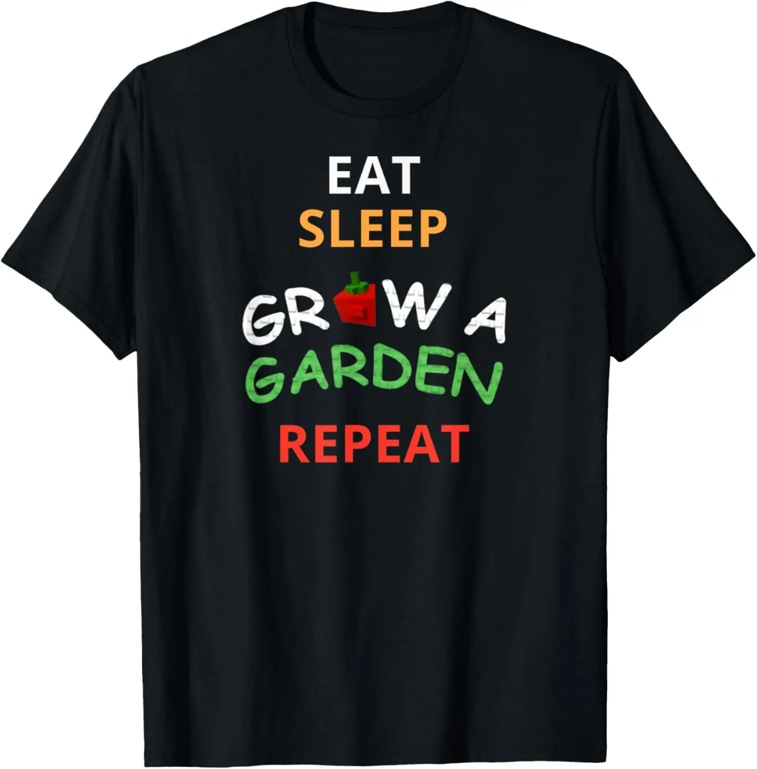 100% Cotton Unisex Funny Game Eat Sleep Grow A Garden Repeat Gamer Design T-Shirt