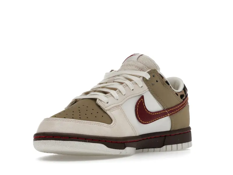 Nike Women's Dunk Low Retro Khaki Team Red Pearl White, from