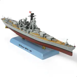 1/1000 Scale USS Missouri BB-63 Battleship Model – WWII Mighty Mo Warship Replica with Die-Cast Hull and Detailed Superstructure, Collectible Navy Display Gift for Adults
