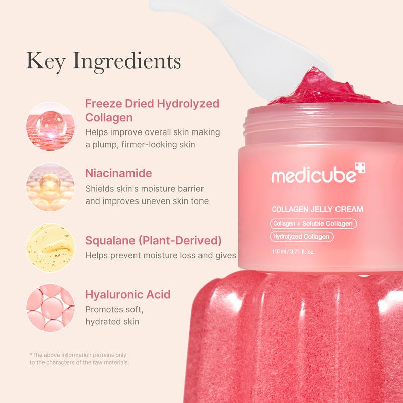 [medicube] Collagen Niacinamide Jelly Cream (Hydrolyzed Collagen + Niacinamide) Instant Glow Booster l Facial Moisturizer