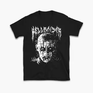 Hellraiser Pinhead T-Shirt, Horror Movie Icon Graphic Tee, Classic Slasher Villain Shirt, Halloween Costume Fan Merch