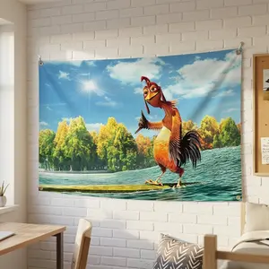Kite Joe Surfing Funny Emoji Wallhanging, Cartoon Art Design Wallhanging, Colorful Wall Decor Flags, Suitable for bedrooms, living rooms, dormitories, Halloween parties, cave-style decoration for men, Art Wallhanging Banner as a Gift