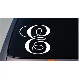 LETTER E 6" monogram sticker decal truck car window teach craft initials *D776*