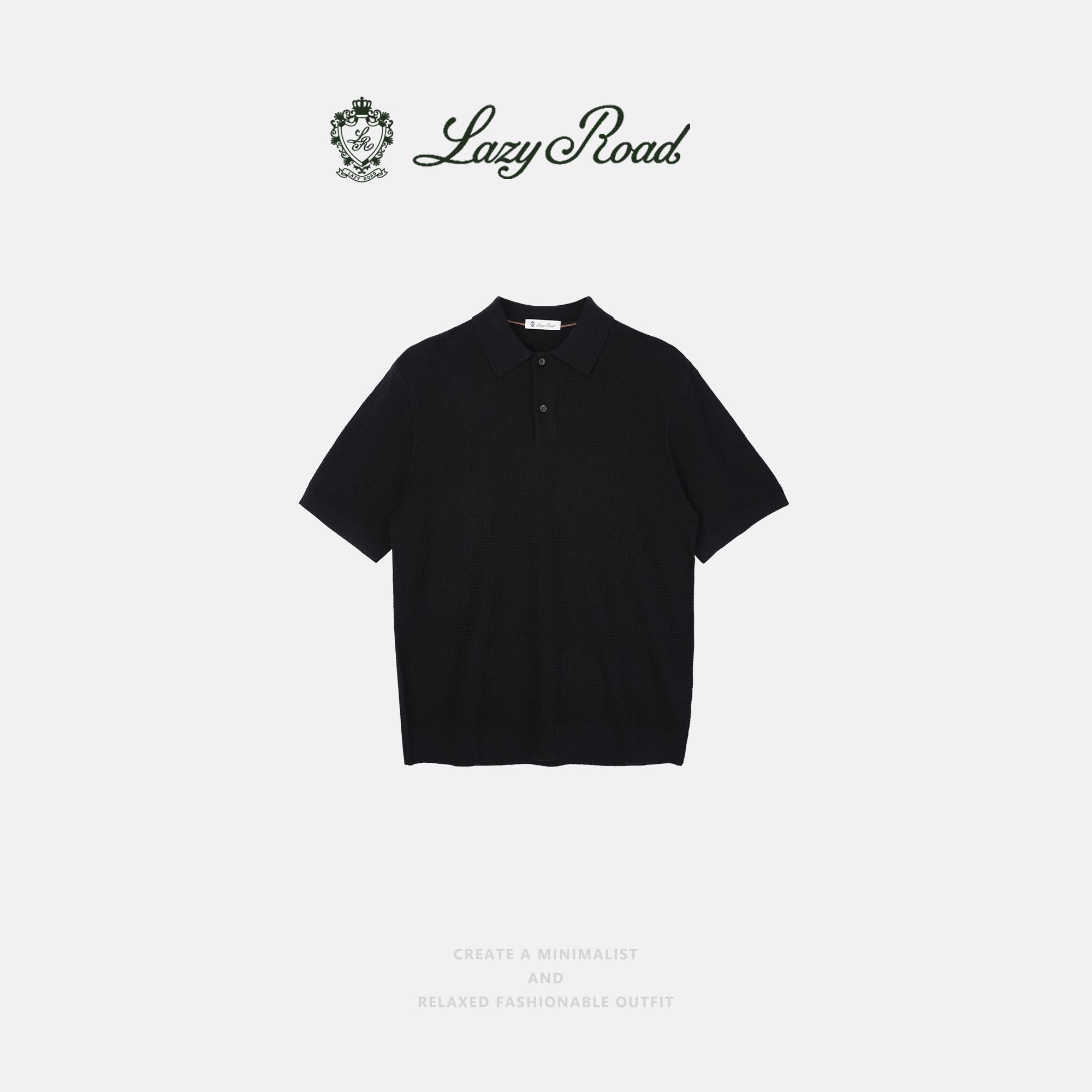 LazyRoad Old Money Style Men's Knit Polo Shirt, Tencel & Linen Blend Summer Short-Sleeve（apricot）-M6103