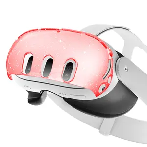 Glitter Silicone Protective Cover for Meta Quest 3 VR Headset, Anti-Slip Shockproof Anti-Scratch Dustproof, Cute VR Accessories
