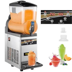 VEVOR Margarita Machine, 1Tank 15L Commercial Slushy Machine, Stainless Steel Smoothie Frozen Drink Maker, 500W 110V for Supermarkets Cafes Restaurants Bars Home Use