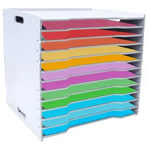 Scrapbook Paper Organizer, 12 Tier Scrapbook Paper Storage, 12" x 12" Office Paper Shelves Letter Tray File Sorter Storage with Adjustable Shelves for Home Office School