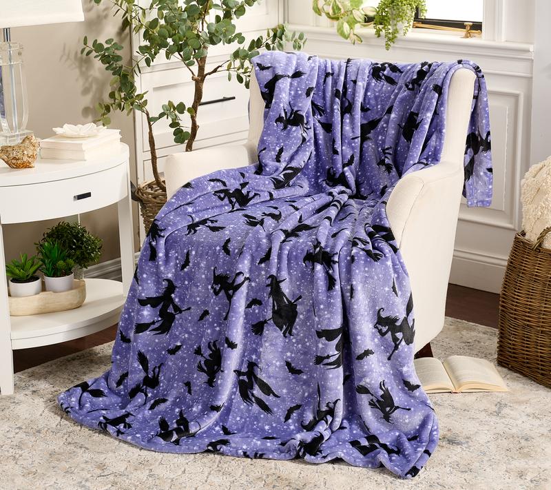 Hay & Harvest 60x80 Halloween Plush Printed Throw