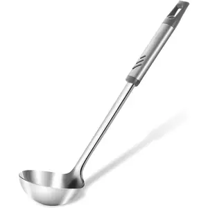 Soup Ladle, 13.9 inch Large Ladle Serving Spoons, 4 oz Stainless Steel Ladle with Heat-proof Handle, Comfortable Grip Design, Durable Construction, , KLB-ASB-124