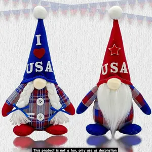 July 4th Independence Day Dwarf Decoration, Patriotic Dwarf Home Decor, Memorial Day Theme, American Independence Day Desktop Ornament, Handmade Festival Decor