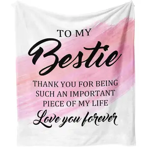 Bestie Gifts for Women, Best Friend Blanket, Friendship Happy Birthday Gift, Bestie Flannel Throw Blanket, Thinking of You Far Away Gifts