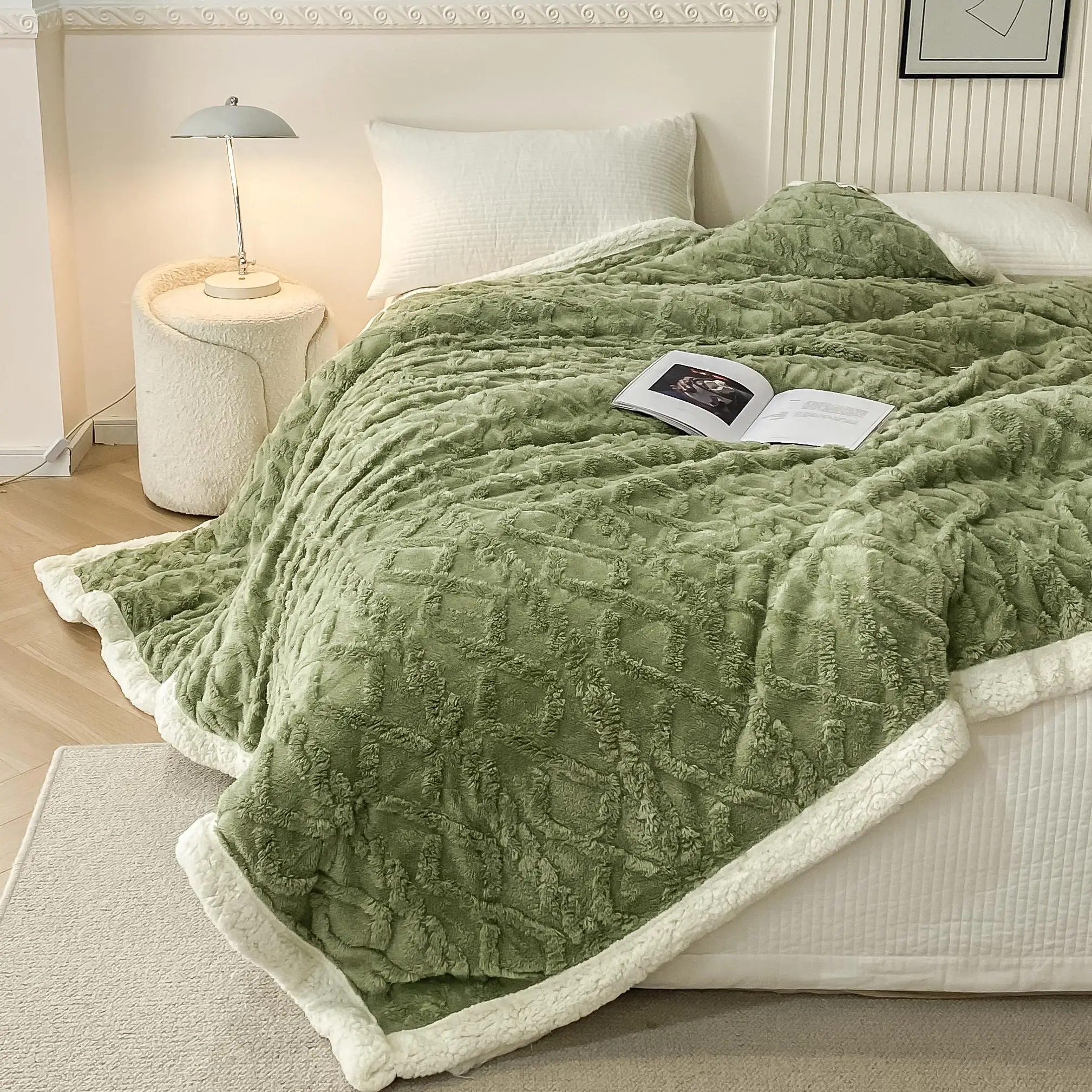 Double Sided Soft Bed Blanket, 1 Count Comfortable Warm Throw Blanket, Multipurpose Cozy Blanket for Home Office Bed Camping Travel, Home Decor, Chris