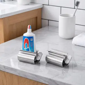 Stainless Steel Toothpaste Squeezer Tube Roller Wringer Rotate Dispenser for Ointments Cosmetics Bathroom Accessories