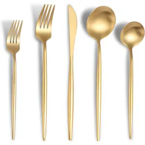 Matte  Silverware Set for 6,Modern Stainless Steel Brushed Cutlery Set,30-Pieces Heavy Duty Flatware Set, Spoons and Forks Set Utensils Set,Satin Finish,Dishwasher Safe